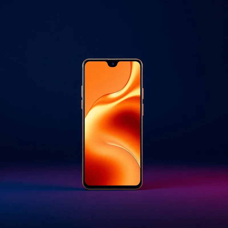 Infinix Note 40 Pro front view of the handset with the screen on, studio lit on a midnight indigo backdrop